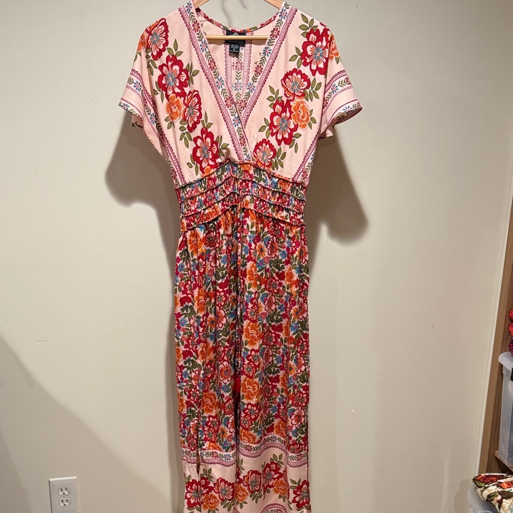Angie Pink Floral Maxi Dress